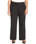 Tahari Asl Plus Size Flat-front Stretch Trousers