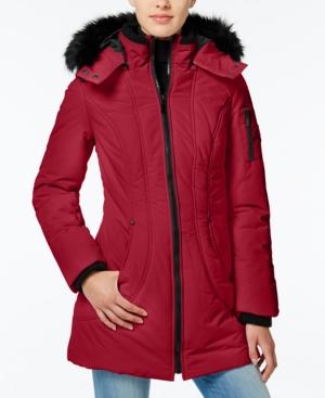 Wildflower Faux-fur-trim Hooded Puffer Coat, Only At Macy's