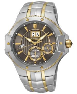 Seiko Men's Coutura Kinetic Perpetual Calendar Two-tone Stainless Steel Bracelet Watch 42mm Snp108