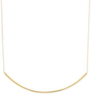 Polished Curved Bar Collar Necklace In 14k Gold