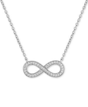 Arabella Swarovski Zirconia Infinity 18 Pendant Necklace In Sterling Silver
