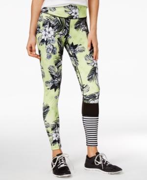 Jessica Simpson The Warm Up Juniors' Floral-print Colorblocked Leggings