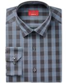 Alfani Slim Fit + Stretch Men's Night Sky Gingham Dress Shirt, Only At Macy's