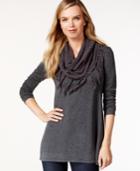 Style & Co. Long-sleeve Top With Infinity Scarf, Only At Macy's