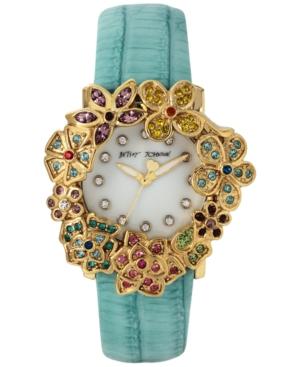 Betsey Johnson Women's Mint Green Leather Strap Watch 39mm Bj00574-01