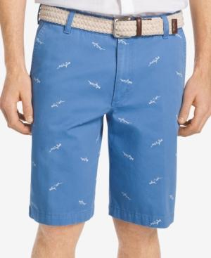 Izod Men's Flat-front Shark-print Shorts