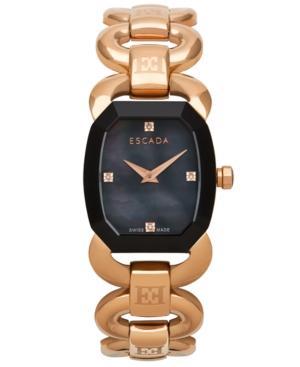 Escada Women's Swiss Charlene Diamond Accent Rose Gold Ion-plated Link Bracelet Watch 26mm Iww-e2635063