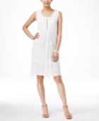 Style & Co. Crochet-front Sleeveless Dress, Only At Macy's