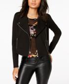Material Girl Juniors' Lace-up Moto Jacket, Created For Macy's