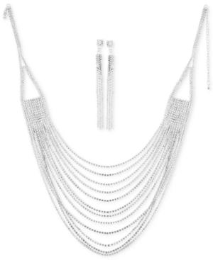 Say Yes To The Prom Crystal Statement Necklace & Drop Earrings