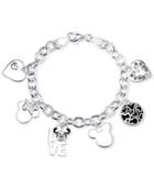 Disney Mickey Mouse Charm Toggle Bracelet In Sterling Silver