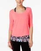 Material Girl Juniors' Cutout Active Top, Only At Macy's