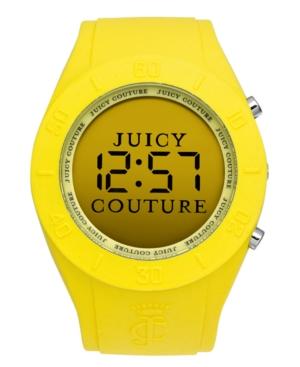 Juicy Couture Watch, Women's Digital Sport Couture Yellow Rubber Strap 42mm 1900892