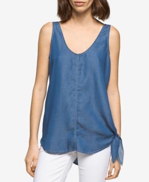 Calvin Klein Jeans Tie-hem Denim Tank Top