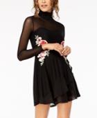 Material Girl Juniors' Embroidered Mesh Fit & Flare Dress, Created For Macy's
