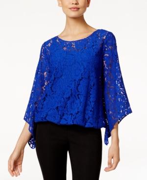 Alfani Petite Lace Bubble Top, Only At Macy's