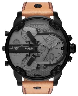 Diesel Men's Chronograph Mr. Daddy 2.0 Brown Leather Strap Watch 57mm