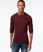 Vince Camuto Waffle-knit Thermal Henley Sweater
