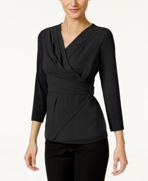 Calvin Klein Long-sleeve Faux-wrap Top