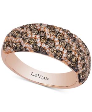 Le Vian Chocolatier Diamond Pave Ring (1-1/5 Ct. T.w.) In 14k Rose Gold