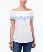 Style & Co Ruffled Off-the-shoulder Top, Created For Macy's