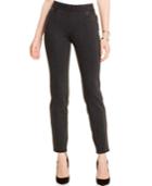 Alfani Faux-leather-trim Tummy-control Pants, Only At Macy's