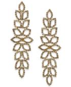 Thalia Sodi Gold-tone Rhinestone Leaf Drop Earrings, Created For Macy's