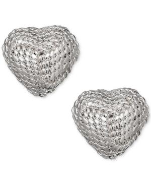 Giani Bernini Knotted Heart Stud Earrings In Sterling Silver, Created For Macy's