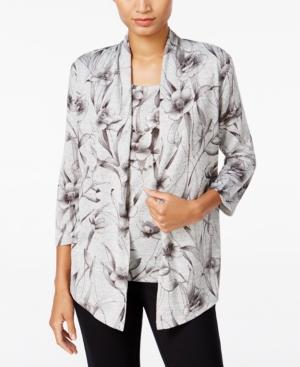 Alfred Dunner Veneto Valley Collection Embellished Layered-look Top