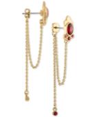 Rachel Rachel Roy Gold-tone Crystal & Chain Front-and-back Earrings