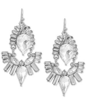 Guess Silver-tone Crystal Drop Earrings