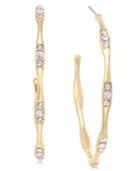 Inc International Concepts Gold-tone Crystal-accent Hoop Earrings, Created For Macy's