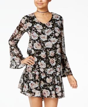 One Hart Juniors' Floral-print Shift Dress