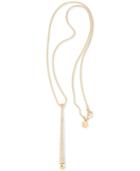 Trina Turk Gold-tone Long Pave Pendant Necklace