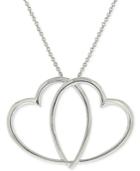 Giani Bernini Double Heart Pendant Necklace In Sterling Silver