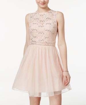 Speechless Juniors' Sequin Lace Dress