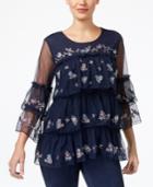 Style & Co Tiered Ruffled Top, Created For Macy's