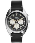 Fossil Men's Chronograph Drifter Black Leather Strap Watch 44mm Ch3043