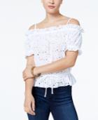 Bcx Juniors' Cotton Cold-shoulder Top