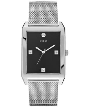 Guess Watch, Men's Diamond Accent Stainless Steel Mesh Bracelet 40x35mm U0279g1