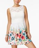 Speechless Juniors' Illusion Lace Fit & Flare Dress, A Macy's Exclusive