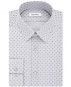 Calvin Klein Steel Men's Slim-fit Non-iron Performance Gray-print Dress Shirt