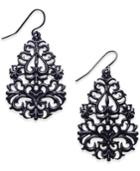 Thalia Sodi Jet-tone Filigree Teardrop Drop Earrings, Only At Macy's