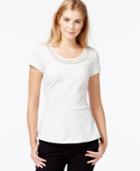 Maison Jules Embellished Peplum Top, Only At Macy's