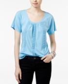Tommy Hilfiger Delphine Crochet-trim Top, Only At Macy's