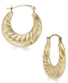Signature Gold 14k Gold Swirl Small Hoop Earrings