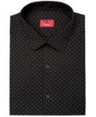 Alfani Men's Slim-fit Stretch Black Print Dress Shirt, Created For Macy's