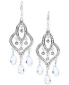 Anne Klein Silver-tone Crystal And Pave Chandelier Earrings