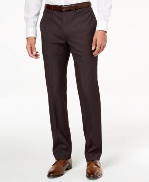 Calvin Klein Men's Slim-fit Stretch Plum Neat Dress Pants