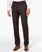 Calvin Klein Men's Slim-fit Stretch Plum Neat Dress Pants